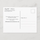 シック6つの足アパート延期結婚変更日 案内ポストカード (裏面)