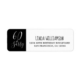 シック60サッシー白黒60th差出人住所 ラベル