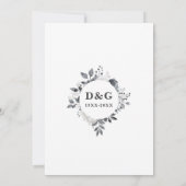 シック70周年記念結婚モノグラムフローラ 招待状 (裏面)