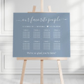 シック8テーブルダスティブルー結婚のシーティングチャート ポスター