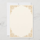 シック80th八十金ゴールドフレームクリーム誕生日 招待状 (裏面)