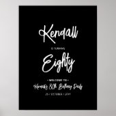 シック880thバースデーパーティー歓迎サイン ポスター (正面)