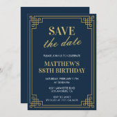シック88th誕生日招待状メンズ日付を保存 招待状 (正面/裏面)