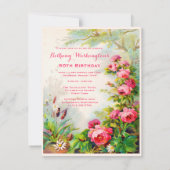 シック90th誕生日ビクトリアンバラコテージガーデン 招待状 (裏面)