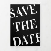 シック+はっきりしたタイポグラフィ日付の写真カードを保存 三つ折り招待状 (カバー)