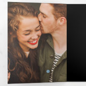 シック+はっきりしたタイポグラフィ日付の写真カードを保存 三つ折り招待状 (内部最初)