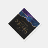 シック・アゲテゲードスターリー金ゴールド90thバースデーパーティー スタンダードカクテルナプキン (角)