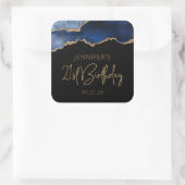 シック・アゲテジオードブルー金ゴールド21st誕生日パーティー スクエアシール (バッグ)