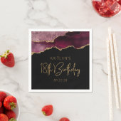 シック・アゲートゲードブルゴーニュ金ゴールド18thバースデーパーティー スタンダードカクテルナプキン (インサイチュ)