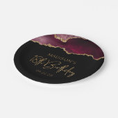 シック・アゲートゲードブルゴーニュ金ゴールド18thバースデーパーティー ペーパープレート (アングル)