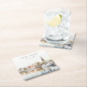 シック・アナポリスメリーランドウォーター結婚カラー スクエアペーパーコースター (インサイチュ)