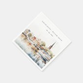 シック・アナポリスメリーランドウォーター結婚カラー スタンダードカクテルナプキン (角)