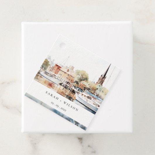 シック・アナポリスメリーランドウォーター結婚カラー フェイバータグ (インサイチュ)