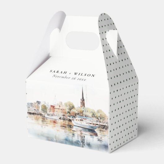 シック・アナポリスメリーランドウォーター結婚カラー フェイバーボックス (裏面サイド)