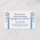 シック·アフリカ系アメリカ人女性シェフ名刺 名刺 (裏面)