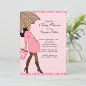 シック·アフリカ系アメリカ人妊婦の赤ちゃんシャワー 招待状 (スタンド正面)