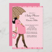 シック·アフリカ系アメリカ人妊婦の赤ちゃんシャワー 招待状 (正面/裏面)