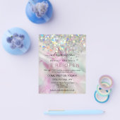 シック・アルコールインクメイクアップアーティストホログラフィックグリッター チラシ (シングル)