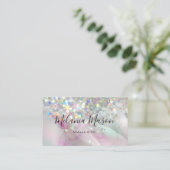 シック・アルコールインクメイクアップアーティストホログラフィックグリッター 名刺 (スタンド正面)