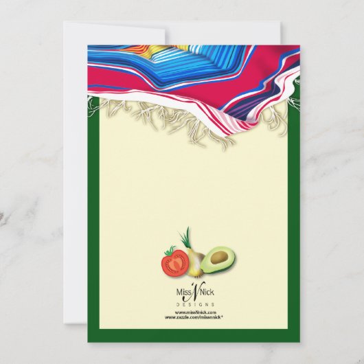 シック·アンド·おもしろいメキシコ·フィエスタパーティの招待状 招待状 (裏面)