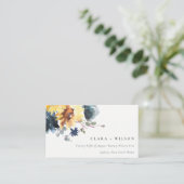 シック・イエロー・ネイビーひまわりフローラ結婚ズ・ウェブサイト エンクロージャーカード (スタンド正面)