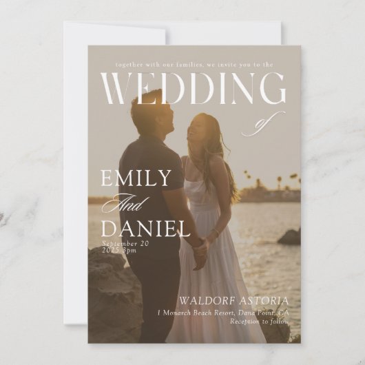 シック・インスタイルフォトマガ結婚ジン 招待状 (正面)