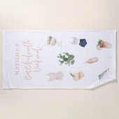 シック·ウォーエレガントターカモダンラー·ドリンク·バチェロレッテ ビーチタオル (正面)