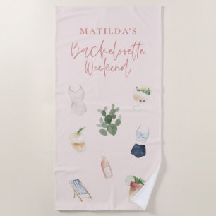 シック·ウォーエレガントターカモダンラー·ドリンク·バチェロレッテ ビーチタオル