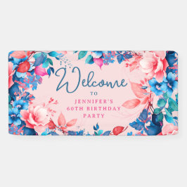 シック・ウォーター・カラーフローラ60thバースデーパーティー赤面 横断幕