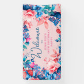 シック・ウォーター・カラーフローラ60thバースデーパーティー赤面 横断幕 (縦)