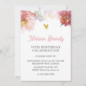 シック・ウォーター・カラーフローラ70thバースデーパーティー招待状 招待状 (正面)