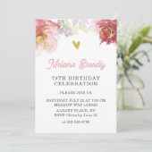 シック・ウォーター・カラーフローラ70thバースデーパーティー招待状 招待状 (スタンド正面)