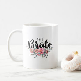 シック・ウォーター・カラー結婚フローラ・ブライド コーヒーマグカップ