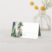 シック・ウォーター・カラー・ウッドランド・フォレ結婚ストのウェブサイト プレイスカード (裏面)