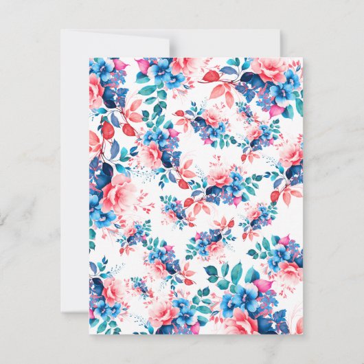 シック・ウォーター・カラー・フローラ80th誕生日・プログラム 招待状 (裏面)