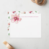 シック・ウォーター・カラー・マグノリア ノートカード (正面/裏面インサイチュ)