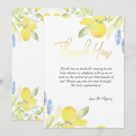 シック・ウォーター・カラー・レモン サンキューカード