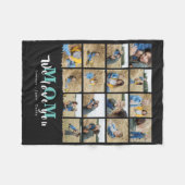 シック・ウ・ラブ・ユー・ママ・マザーズ・デイ16フォトコラージュ  フリースブランケット (正面(横))