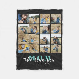 シック・ウ・ラブ・ユー・ママ・マザーズ・デイ16フォトコラージュ  フリースブランケット
