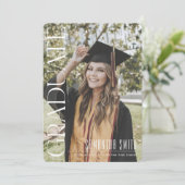 シック・エステティックタイポグラフィモダン卒業 案内状 (スタンド正面)