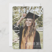 シック・エステティックタイポグラフィモダン卒業 案内状 (正面)