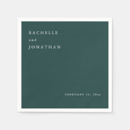 シック・エメラルドグリーンシンプルホワイト結婚ズ・ナプキンス スタンダードカクテルナプキン