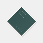 シック・エメラルドグリーンシンプルホワイト結婚ズ・ナプキンス スタンダードカクテルナプキン (角)