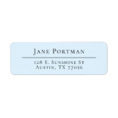 シック・エレガンス |空モダン青 |差出人住所 ラベル (正面)