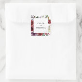 シック&エレガントカスタムレッドフローラ結婚ズ スクエアシール (バッグ)