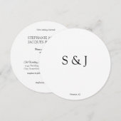 シック・エレガントシンプルモダン・ホワイト・サークル・ミニマリスト 招待状 (正面/裏面)