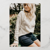 シック・エレガント金ゴールド・ブラック2人の写真卒業パーティー 箔招待状 (裏面)