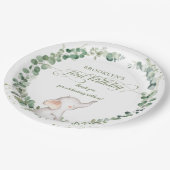 シック・エレファントグリーン男女兼用リー1st誕生日 ペーパープレート (アングル)