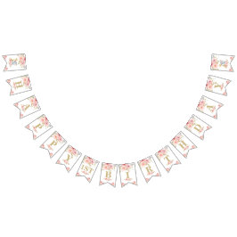 シック・エレファント1st誕生日ワンピンクフローラバンティング バンティングフラッグ