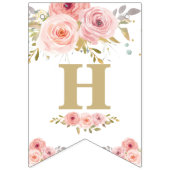 シック・エレファント1st誕生日ワンピンクフローラバンティング バンティングフラッグ (第2の旗)